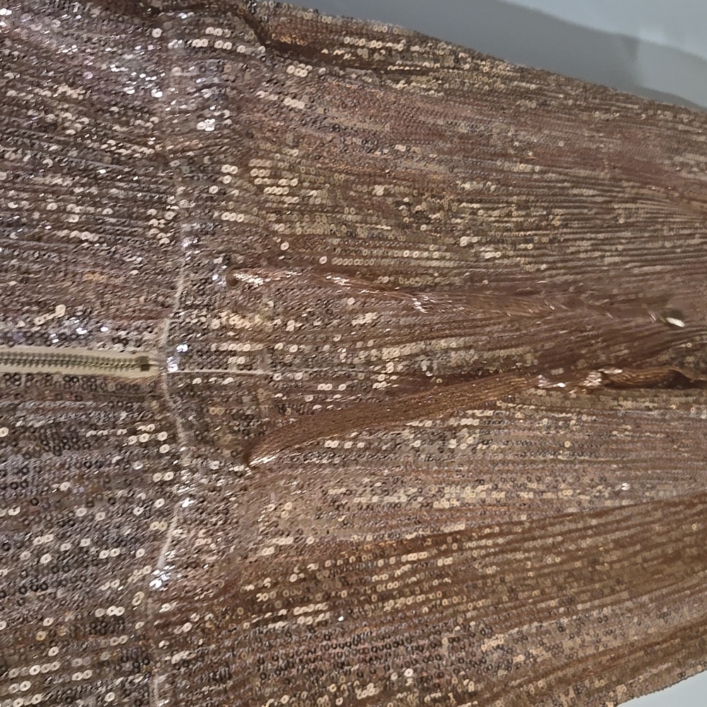 Fashion NOVA Rose Gold SEQUIN Jumpsuit - Picture 3 of 6